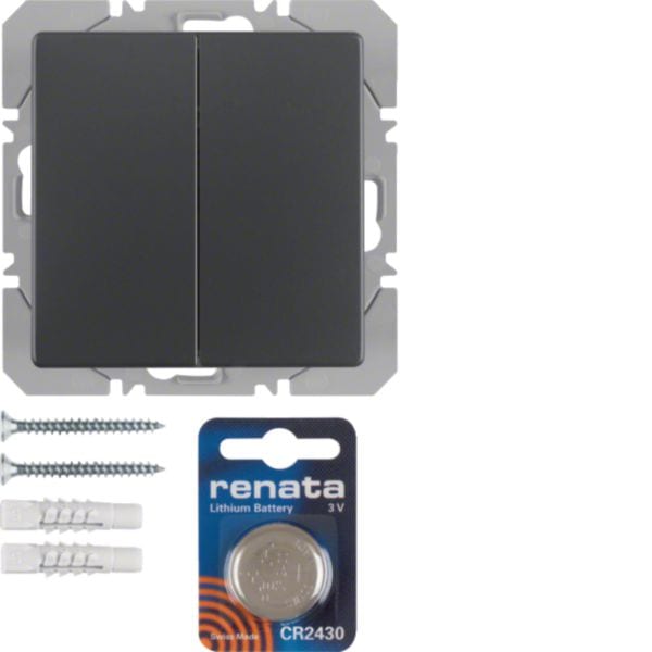 HAGER BOCCHIOTTI - Mod. radio KNX doppio piatto QLink Serie Q.1/Q.3 antrac.vellut vern.