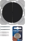 HAGER BOCCHIOTTI - Radiotrasmettitore KNX da muro doppio piatto quicklink Berker R.1/R.3 nero lucid