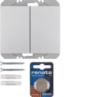 HAGER BOCCHIOTTI - Radiotrasmettitore KNX da muro doppio piatto quicklink K.5 alu opaco, verniciato