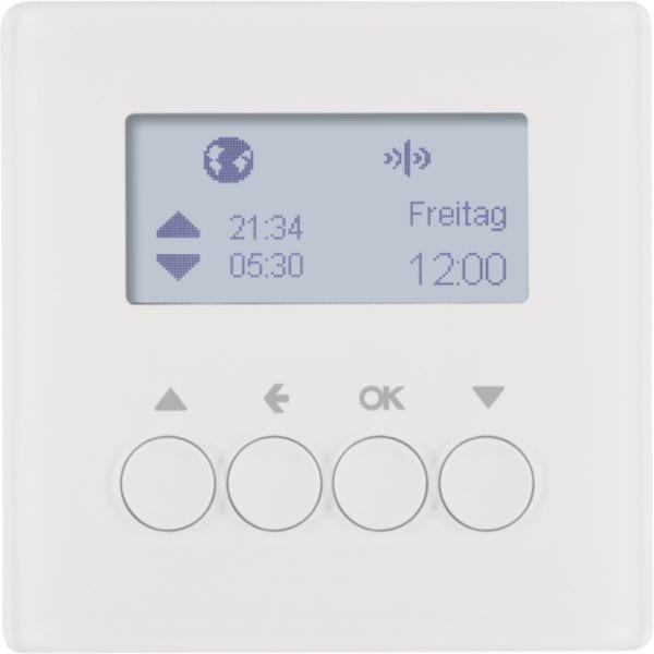 HAGER BOCCHIOTTI - Orologio radio KNX per veneziane quicklink Berker Q.1/Q.3 bianco polare velluto