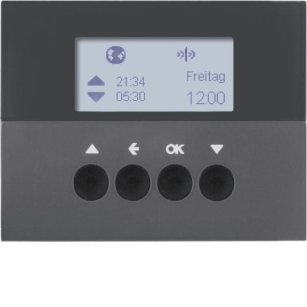 HAGER BOCCHIOTTI - Orologio radio KNX x veneziane quicklink Berker K.1 antracite opaco, verniciato