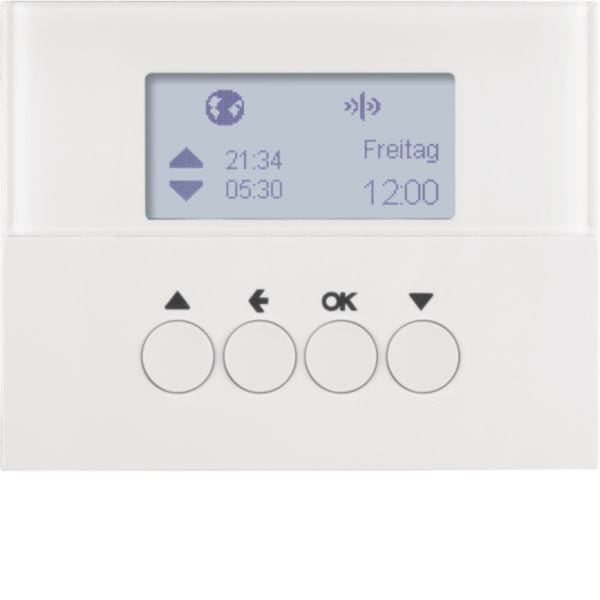 HAGER BOCCHIOTTI - Orologio radio KNX per veneziane quicklink Berker K.1 bianco polare lucido