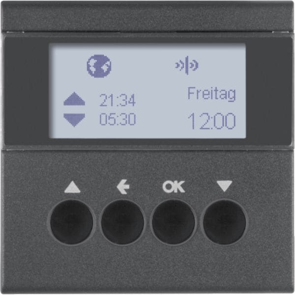 HAGER BOCCHIOTTI - Orologio radio KNX per veneziane quicklink Berker S.1/B.3/B.7 antracite opaco