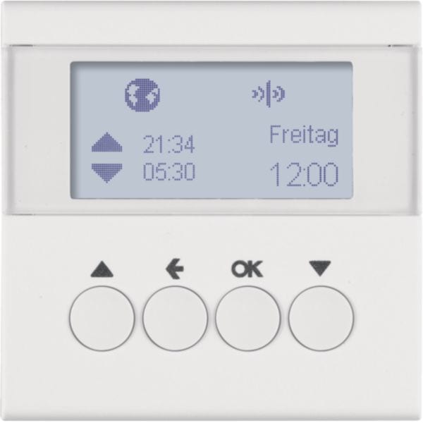 HAGER BOCCHIOTTI - Orologio radio KNX x veneziane quicklink Berker S.1/B.3/B.7 bianco polare opaco