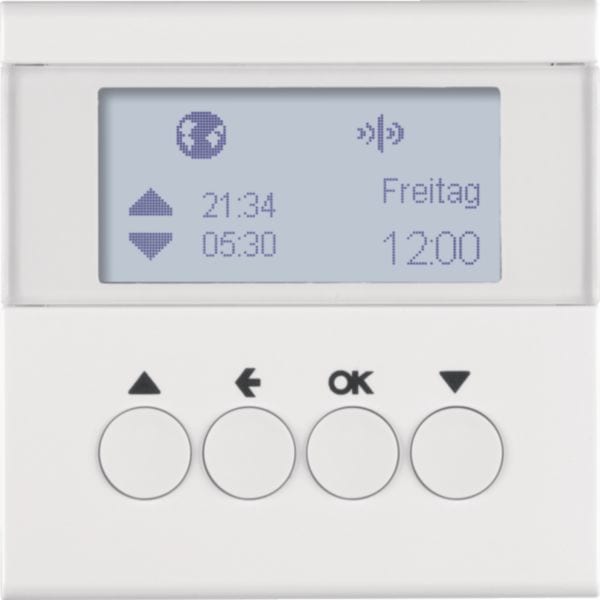 HAGER BOCCHIOTTI - Orologio radio KNX x veneziane quicklink Berker S.1/B.3/B.7 bianco polare lucido