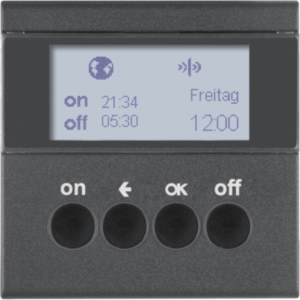 HAGER BOCCHIOTTI - Orologio radio KNX quicklink Berker S.1/B.3/B.7 antracite opaco