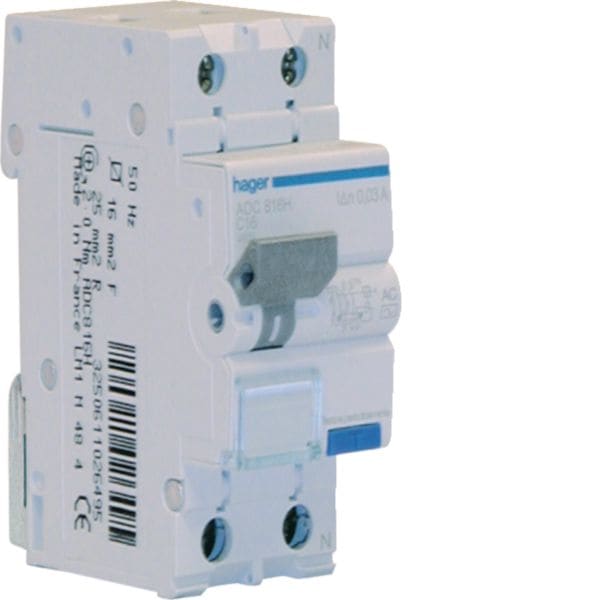 HAGER BOCCHIOTTI - Interruttore Magnetotermico Differenziale 1P+N 4.5Ka C-10A 30Ma  Ac 2M