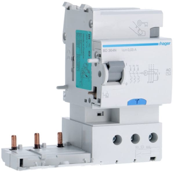 HAGER BOCCHIOTTI - Blocco Differenziale 3 Poli 30 Ma In63 A Tipo Ac 3 M. Din