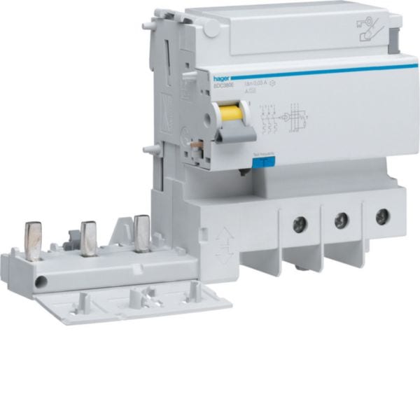 HAGER BOCCHIOTTI - Blocco Differenziale 125 A 3 Poli 30 Ma Tipo Ac 4.5 M. Din