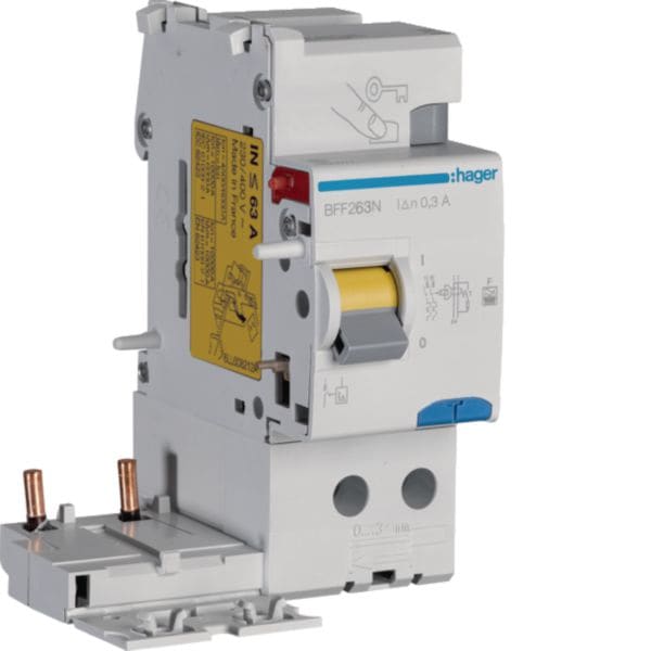 HAGER BOCCHIOTTI - Blocco differenziale 2P 300 mA In63A tipo F 2 moduli