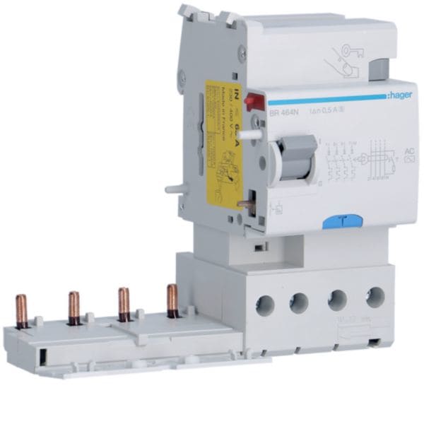 HAGER BOCCHIOTTI - Blocco Differenziale Selettivo 4 Poli 500 Ma In63 A Tipo Ac 3 M. Din