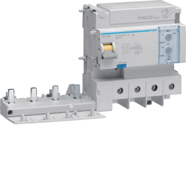 HAGER BOCCHIOTTI - Blocco Differenziale 125 A 4 Poli Regolabile 300-500-1000 Ma Tipo Ac 6 M. Din