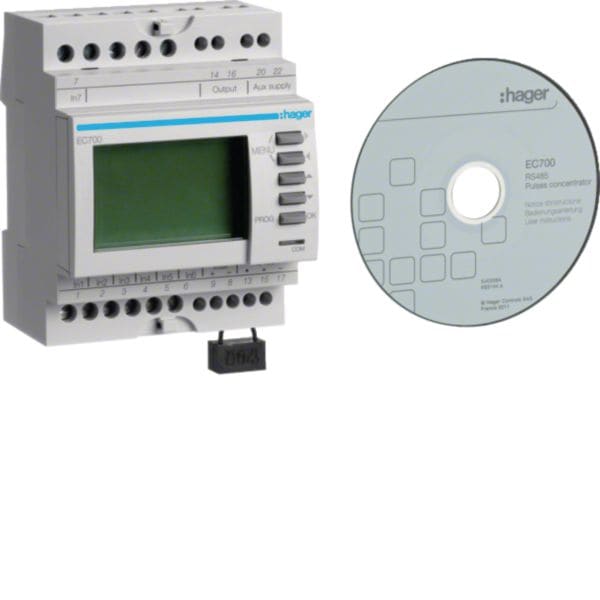 HAGER BOCCHIOTTI - Concentratore Di Impulsi 7 Input Max + Reset