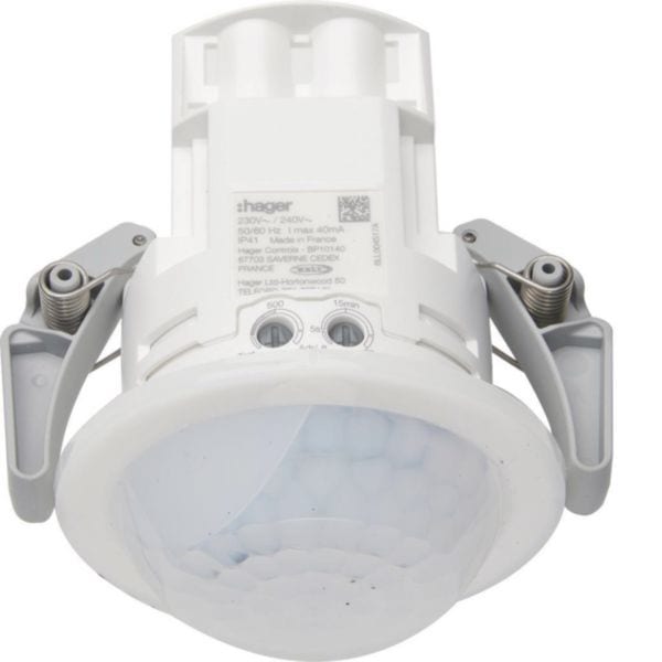 HAGER BOCCHIOTTI - Rilevatore movimento 230V AC per corridoi DALI2 360° inst. incasso, rilev. 30x5m