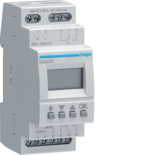 HAGER BOCCHIOTTI - Int. DGT Astro Ann.Crepusc. BlueTooth + RF quicklink - 230V 50Hz - 2 Sc 16A - 2M