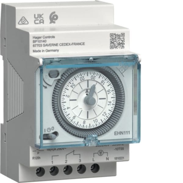 HAGER BOCCHIOTTI - Int.Or.Elettromecc.Giorn.- Ris.Car.- 230V 50Hz - 1 Sc 16A - Man-0-Aut - 3 Mod.