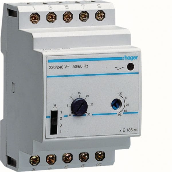 HAGER BOCCHIOTTI - Termostato Modulare - 230V 50Hz - 1 Sc 2A - 3 Mod.Din