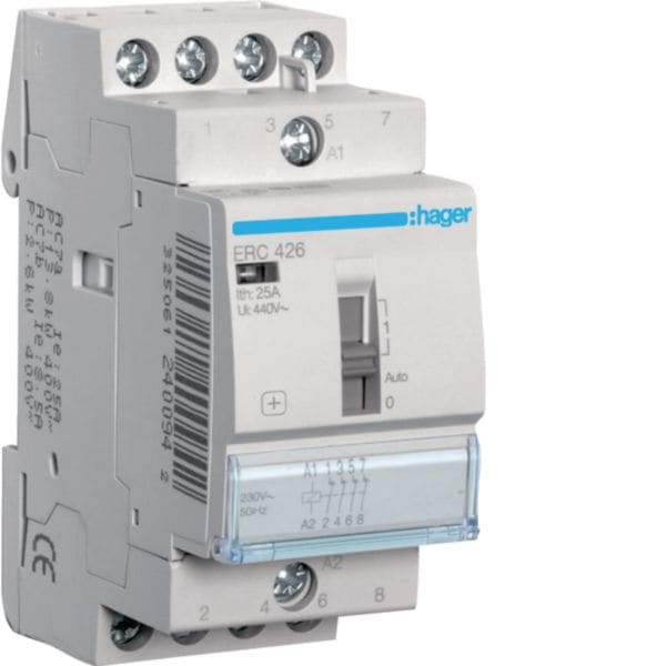 HAGER BOCCHIOTTI - Contattore A Comando Manuale , 25A, 230V, 4Nc