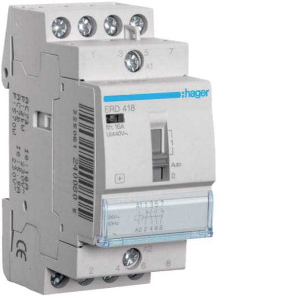 HAGER BOCCHIOTTI - Relè Di Comando , 16A, 24V, 2Na+2Nc