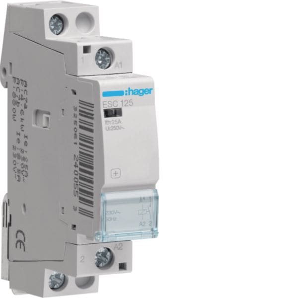HAGER BOCCHIOTTI - Contattore Eco 1 Na 230 V Ac 25 A 1 M. Din