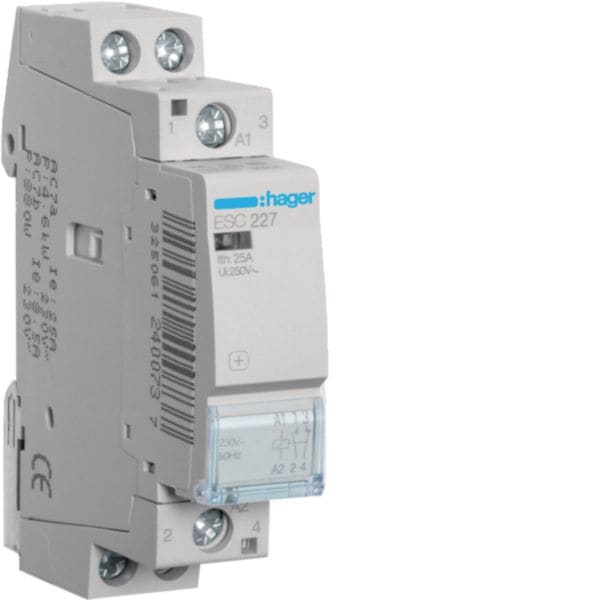 HAGER BOCCHIOTTI - Contattore Eco 1 Na + 1 Nc 230 V Ac 25 A 1 M. Din