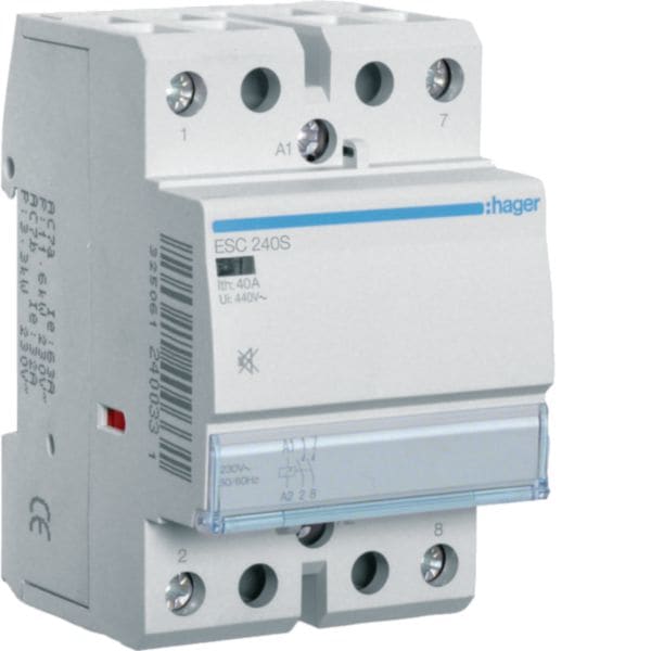 HAGER BOCCHIOTTI - Contattore Silenzioso, 40A, 230V, 2Na