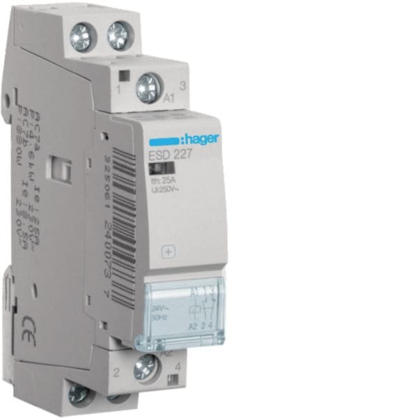 HAGER BOCCHIOTTI - Contattore , 25A, 24V, 1Na+1Nc