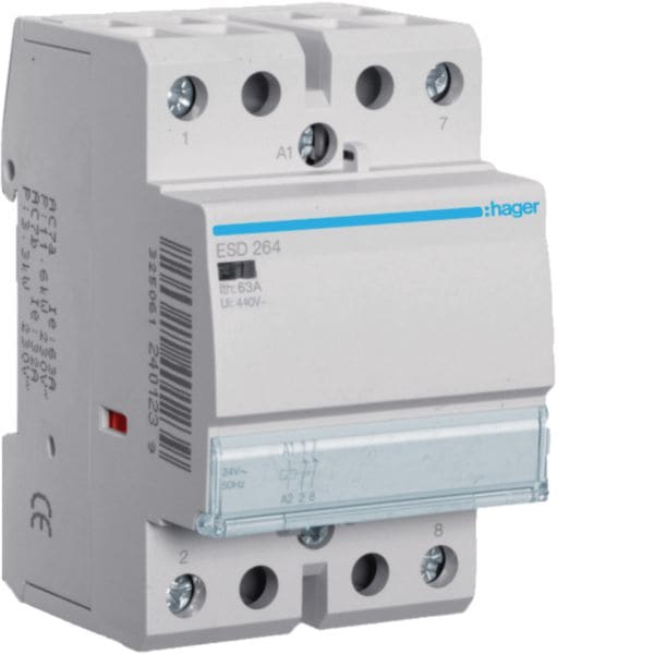 HAGER BOCCHIOTTI - Contattore , 63A, 24V, 2Nc