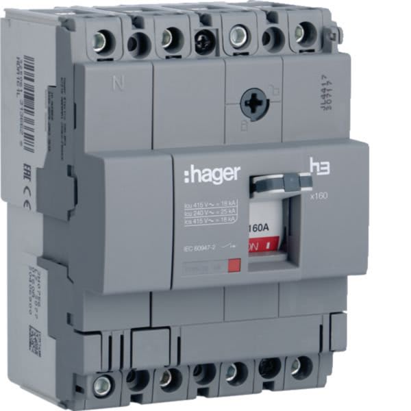 HAGER BOCCHIOTTI - Interruttore automatico x160 4poli 18kA 160 A sganciatore Termomagnetico