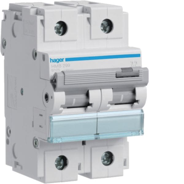 HAGER BOCCHIOTTI - Interruttore Automatico Magnetotermico 2 Poli 125 A 15 Ka Curva B 3 M. Din