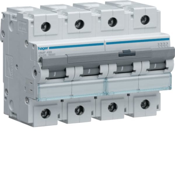 HAGER BOCCHIOTTI - Interruttore Automatico Magnetotermico 4 Poli 125 A 10 Ka Curva C 6 M. Din