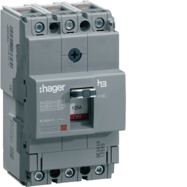 HAGER BOCCHIOTTI - Interruttore automatico x160 3 Poli 40 kA 160 A sganciatore magnetotermico