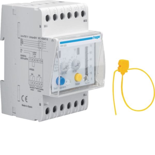 HAGER BOCCHIOTTI - Rele' Differenziale Reg. 0.03-10 A Temp. 0-3 Sec + Indicatore Led 3 Mod Din