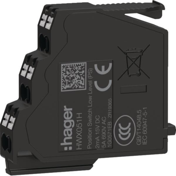 HAGER BOCCHIOTTI - Contatto di posizione bassa impedenza per collegamento con PLC HW1/2/4/6