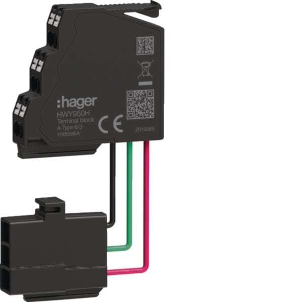 HAGER BOCCHIOTTI - Connessione ausiliaria tipo A (AX, MO, FS, RTC, UV, SH, CC) 6/3 HW1/2/4/6
