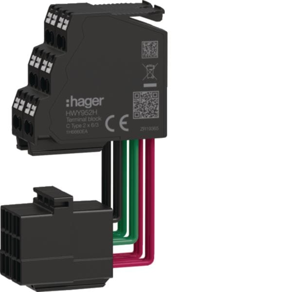 HAGER BOCCHIOTTI - Connessione ausiliaria tipo C (ZSI, OAC) 2*3/6 HW1/2/4