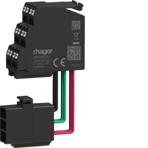 HAGER BOCCHIOTTI - Connessione ausiliaria tipo C (ZSI, OAC) 2*3/6 HW1/2/4/6