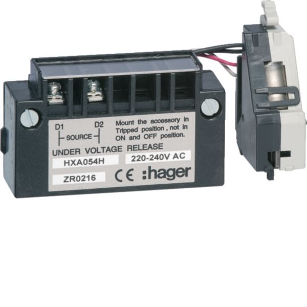 HAGER BOCCHIOTTI - Bobina minima tensione ritardata X/P160-X/P630 220-240Vac
