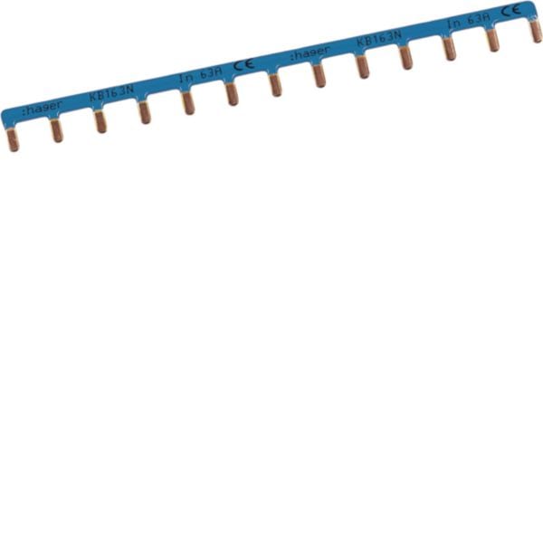 HAGER BOCCHIOTTI - Barretta Di Cablaggio Unipolare 63 A Blu (Neutro) Lunghezza 13 M. Din