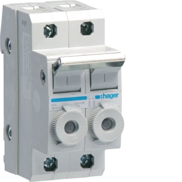 HAGER BOCCHIOTTI - Interruttore Portafusibile Combinato L38 10.3X38 Mm 2 Poli 2 M. Din
