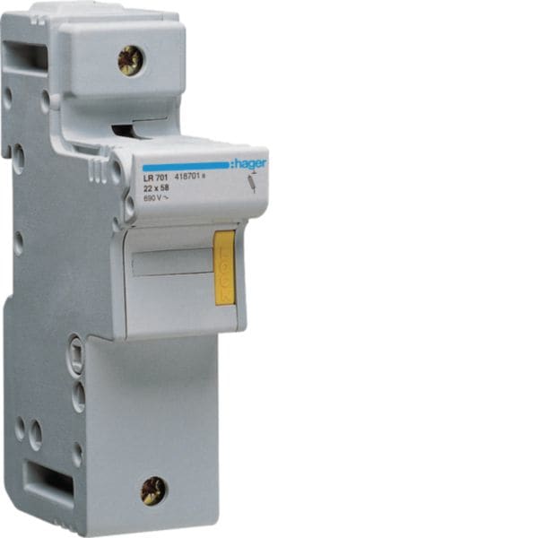 HAGER BOCCHIOTTI - Portafusibile Non Accessoriabile L58 125 A 22X58 Mm 1 Polo 2 M. Din