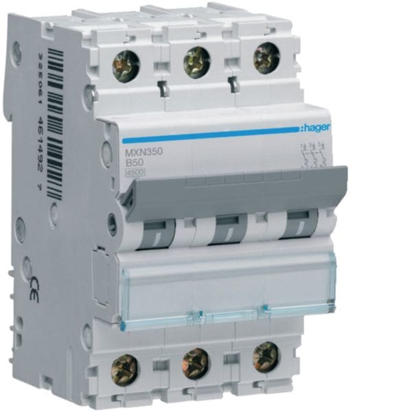 HAGER BOCCHIOTTI - INTERR. AUTOM. 3P 50A 4.5KA B 3M