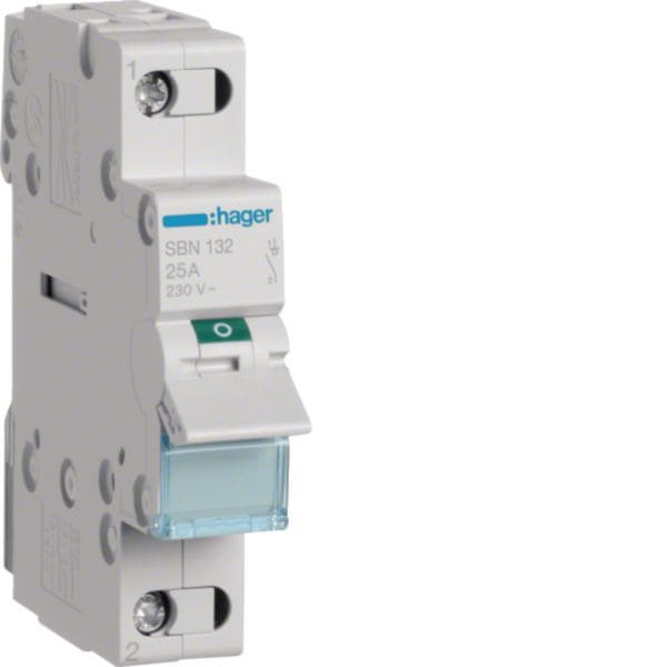 HAGER BOCCHIOTTI - Interruttore Di Manovra - Sezionatore 1 Polo 32 A 230 V Ac 1 M. Din