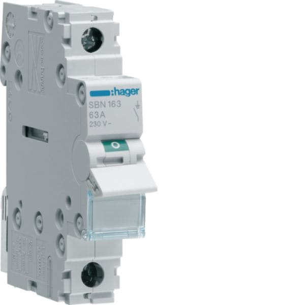 HAGER BOCCHIOTTI - Interruttore Di Manovra - Sezionatore 1 Polo 63 A 230 V Ac 1 M. Din