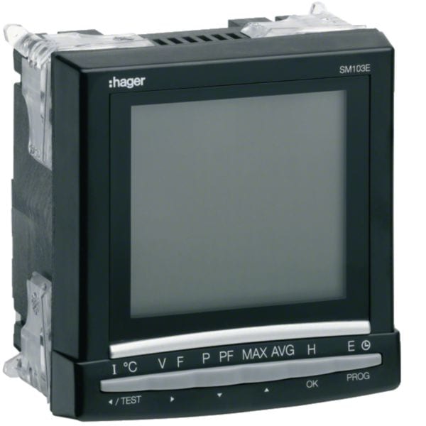 HAGER BOCCHIOTTI - Centrale Di Misura E Analisi Rete V-I-F-P-Q-Kwh-Cosfi  96X96 Mm