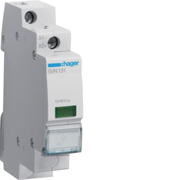 HAGER BOCCHIOTTI - 1 Segnalatore Luminoso 12 - 48 V Ac - Dc Led Verde 1 M. Din