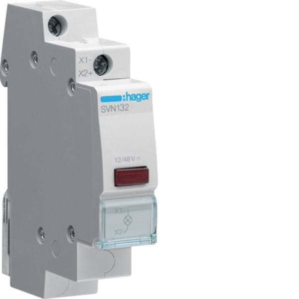 HAGER BOCCHIOTTI - 1 Segnalatore Luminoso 12 - 48 V Ac - Dc Led Rosso 1 M. Din