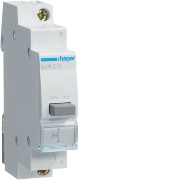 HAGER BOCCHIOTTI - 1 Pulsante Non Luminoso A Ritenuta 16 A 250 V Ac 1 Na 1 M. Din