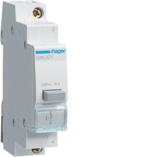HAGER BOCCHIOTTI - 1 Pulsante Non Luminoso A Impulso 16 A 250 V Ac 1 Nc 1 M. Din