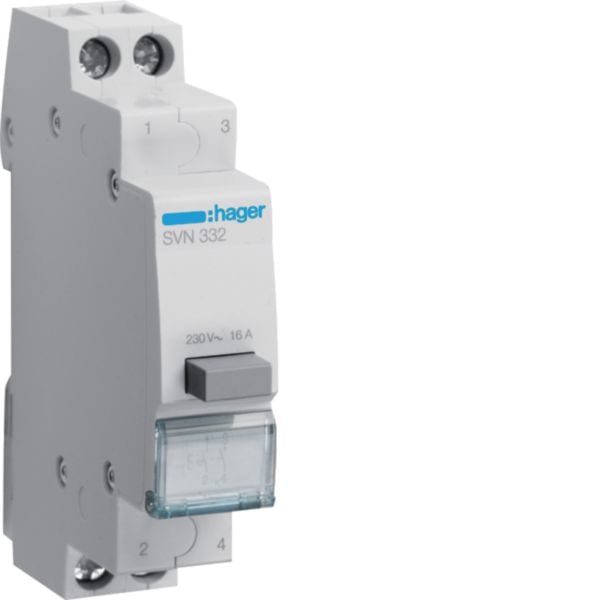 HAGER BOCCHIOTTI - 1 Pulsante Non Luminoso A Ritenuta 16 A 250 V Ac 2 Na 1 M. Din